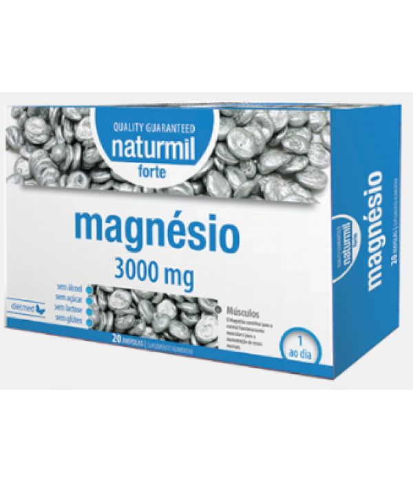 Magnésio Forte 3000 mg - 20 Ampolas - Naturmil